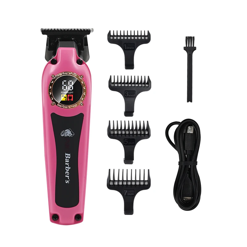 Factory Price Portable Electric Hair Trimmer Wireless LCD Display Clipper Blade Hair Cutting Machine For Men