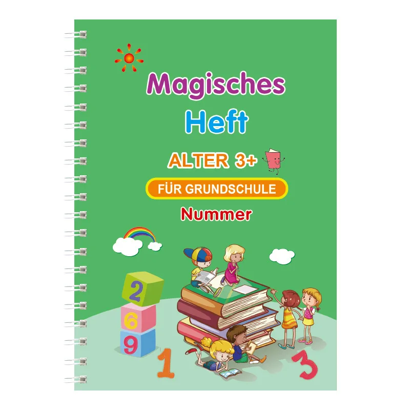 CL880 Children Magic Practice Book German Hand Writing Copybook Reusable Handwriting Calligraphy Book