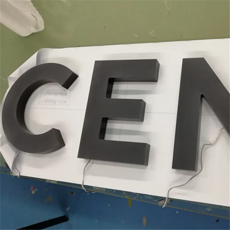 Custom Acrylic Luminous Letter Black And White 3D LED Frontlit  Signs for Business