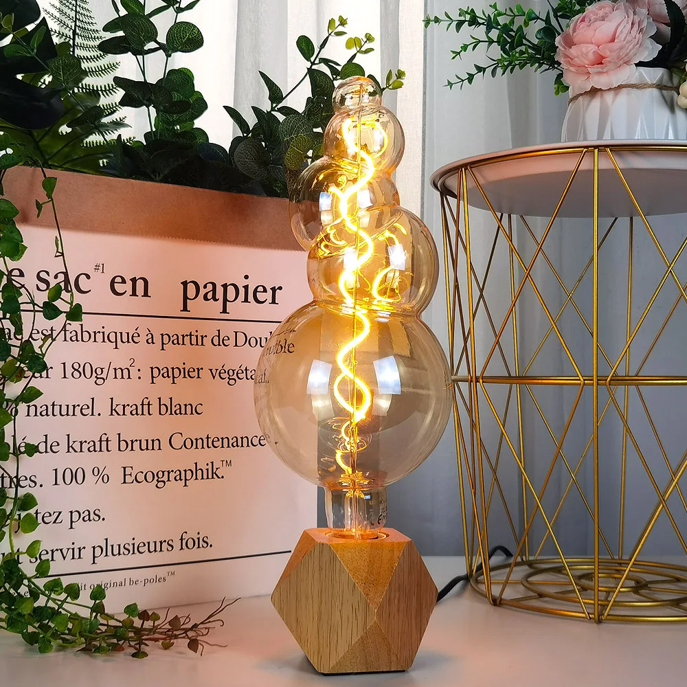 LED Soft Filament Special-Shaped Creative Light Bulb Retro Decorative Lighting Warm E27 Screw Large Size Antique Chandelier Lamp
