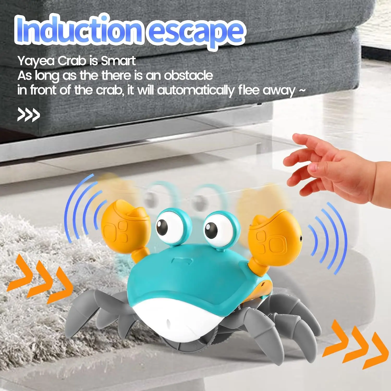 Interactive Musical Crab Baby Toys Tummy Time Toy Walking Dancing Crawling Crab Toy For Toddler