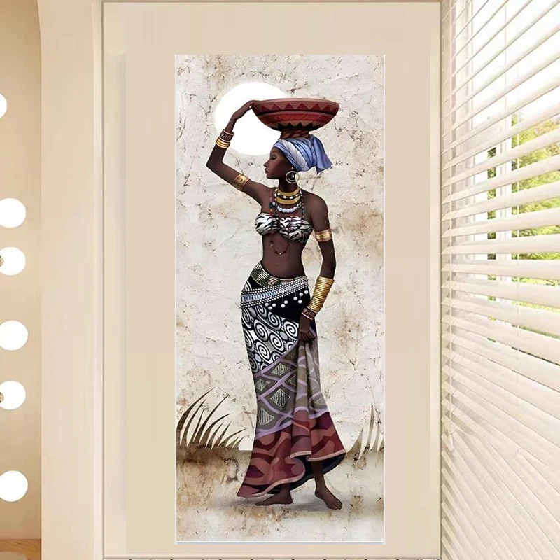 African Black Woman Graffiti Decorative Wall Mural Painting Extra Large Canvas Other Abstract African Girl Wall Art Painting
