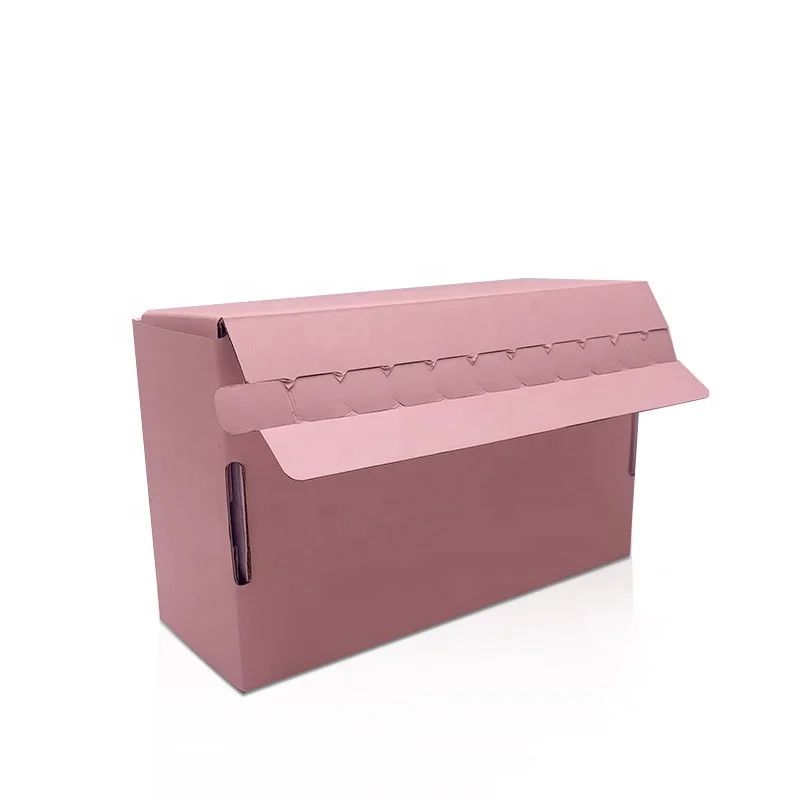 Hot Sale Shipping Box Pink Corrugated Mailer Box Of Pink Packaging Box With Zipper