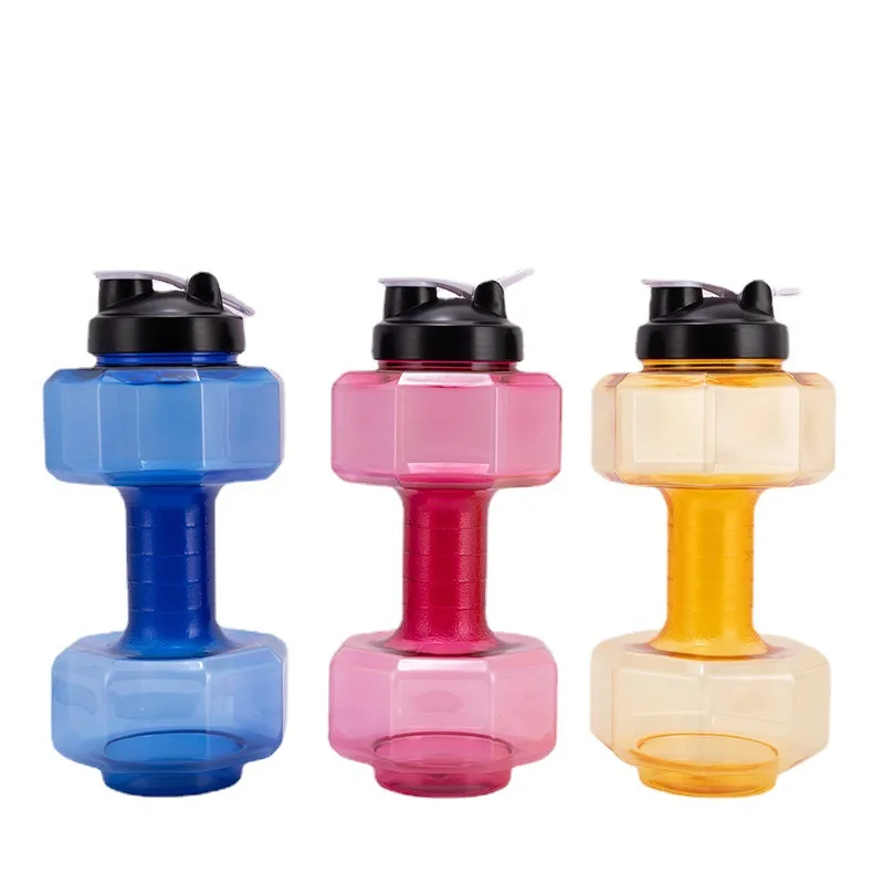 Ailingalaxy 2200ml 2600ml plastic 2.2l dumbbell shape bottlehot product private label weight big body building water bottle