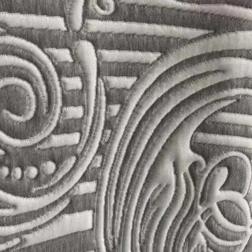 Latest design double sided 100% polyester knitted heather grey mattress ticking fabric