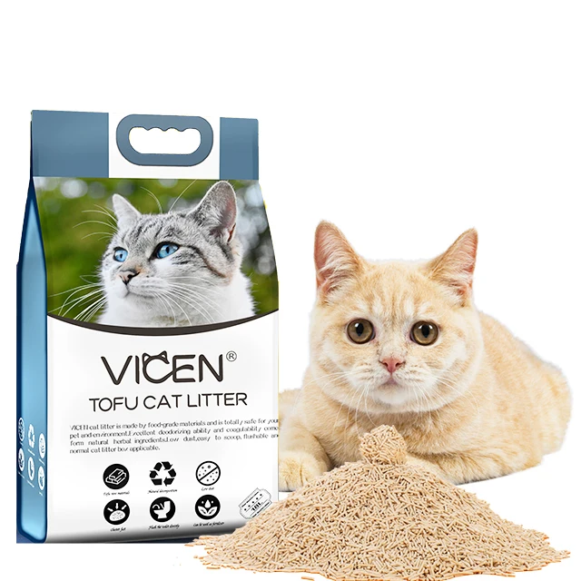 Bulk Tofu Cat Litter Wholesale Cat litter Kitty Sand Strong Clumping Broken Strip Ball Shape Clumping Sand Flushable for Cats