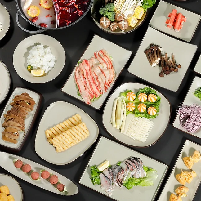 Melamine tableware set  round and square hotel dinner set factory direct sales