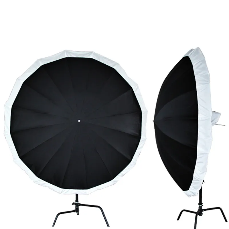 
200cm Black Silver reflective umbrella Portable Octagon Umbrella with Large Diffuser Cover For Studio Photo Flash light 