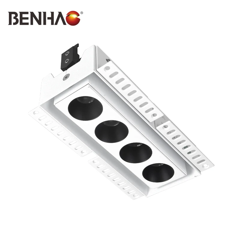 Aluminum Anti-glare Flush Mounted Retractable Tiltable LED Ceiling Grille Light with OSRAM LEDs