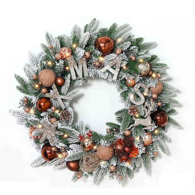2024 PVC large decoration hand made artificial wreath bulk buy big christmas wreath door garland