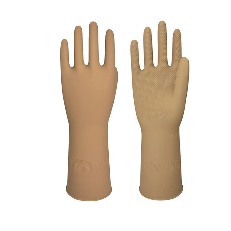 Durable Long Cuff Household Latex Gloves For Kitchen Dishwashing Cleaning Rubber Gloves