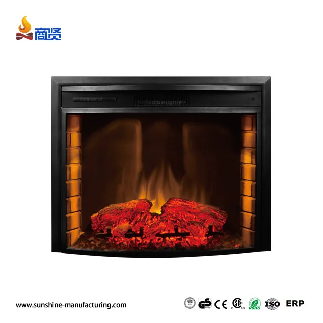 Modern Recessed Stove Insert with Remote Electric Fireplace