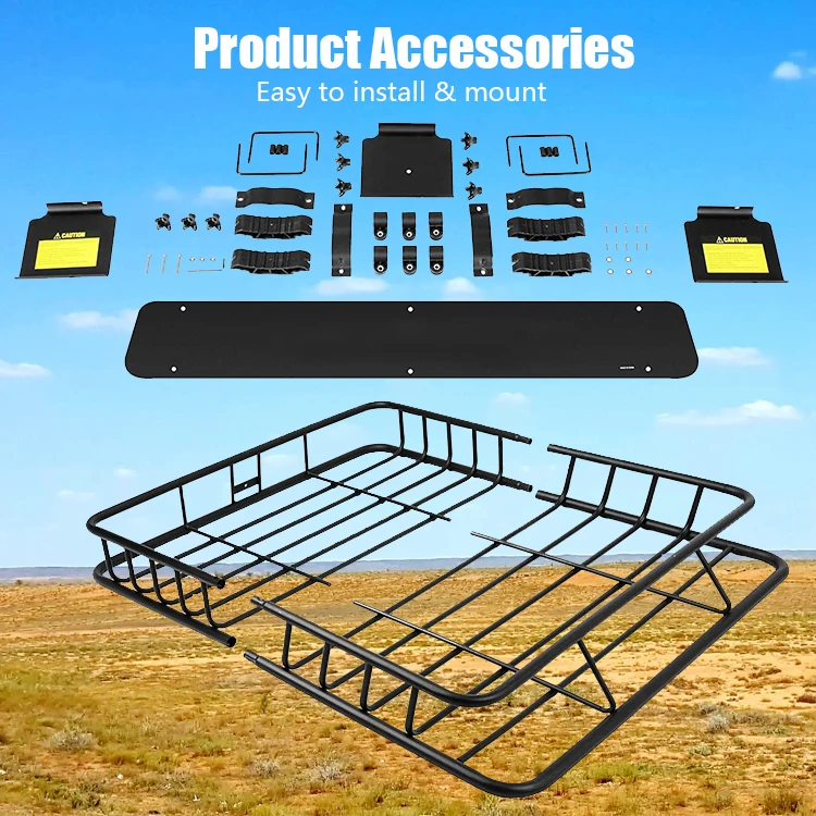 China manufacturer metal steel frame durable car top roof mounted 4x4 luxury roof platform basket luggage rack