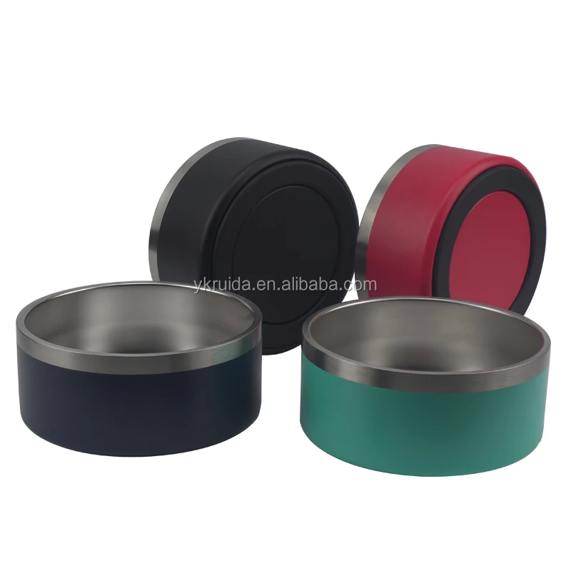 
Customizable Non slip 42oz 64oz stainless steel vacuum pet bowl Pet Supplies pet food feeder bowl for dog and cat 