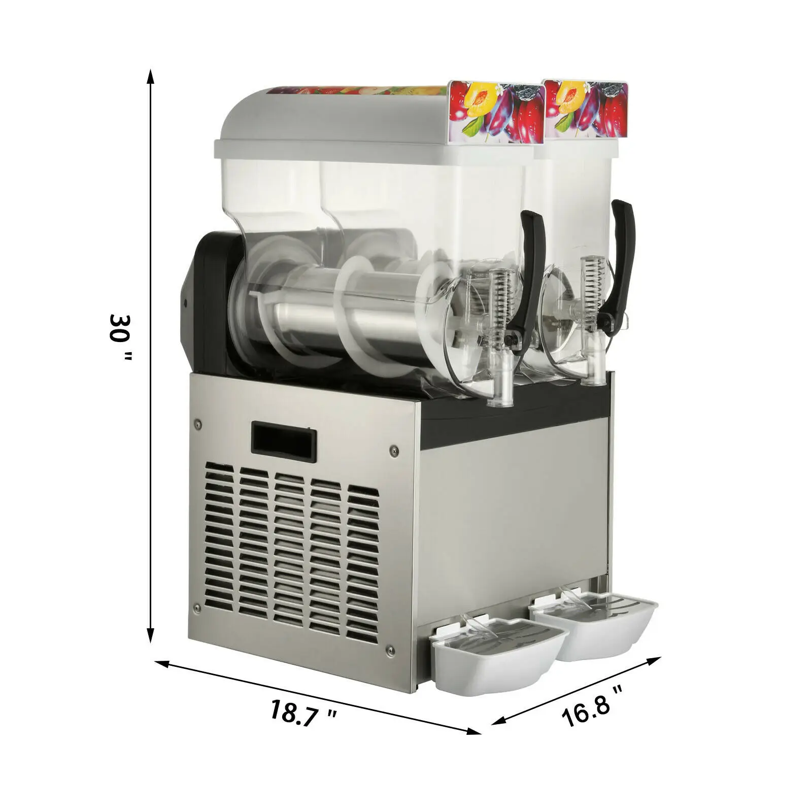 110V 220V 240V AC Commercial 2 Tank Ice Frozen Drink Slush Machine (62328943456)