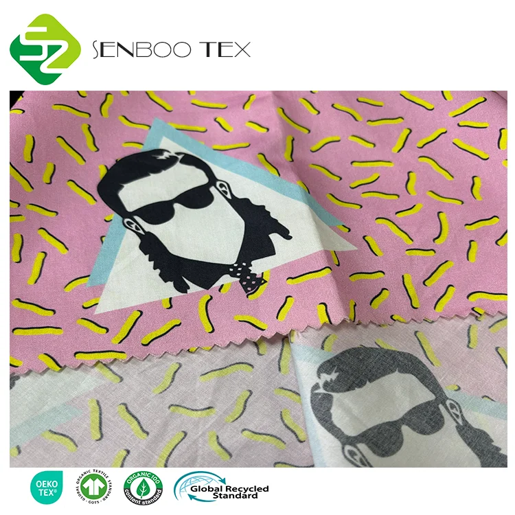 100% Organic Cotton Woven Fabric Best Quality Printed 100 GSM Poplin for Shirts Pillow Lining Skirts Dot Pattern Combed Yarn