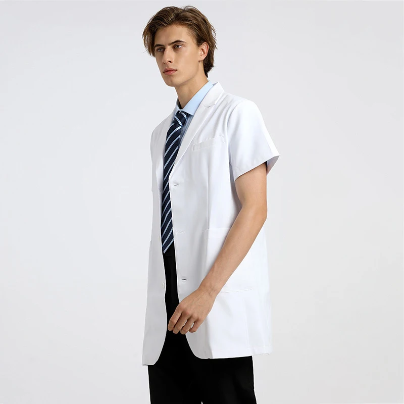 Custom Print 100% Cotton Chemical Science Lab Hospital Uniforms Medical Women White Doctor Coat Lab Coat For Man