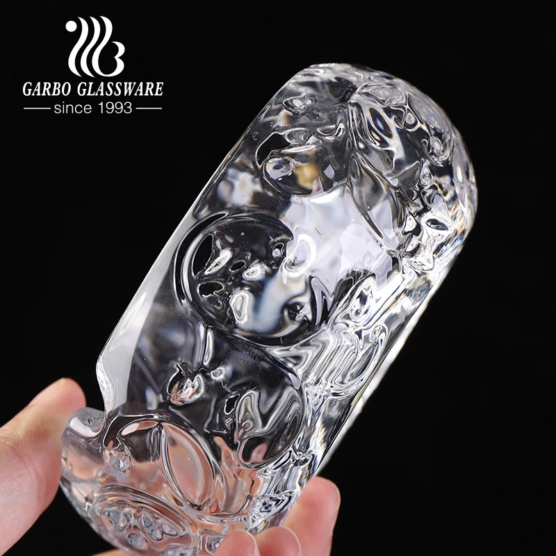 Cigar ashtray 55mm clear new style glass ashtray transparent embossed glass  for indoor outdoor office home stock