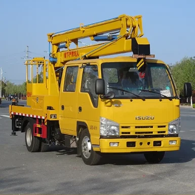 Good Price Isuzu operation truck 1500kg high pallet bed with lifting arm hydraulic aerial working truck