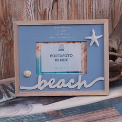 Beach Wooden Photo Frame With Polyresin Home Decorative 3D Creative wood photo frame