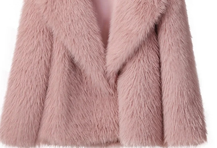 Women 2023 Tops Women Elegant Thick Warm Faux Fur Jackets S-5XL Mink Coats Autumn Winter Fluffy Black Faux Fur Coat