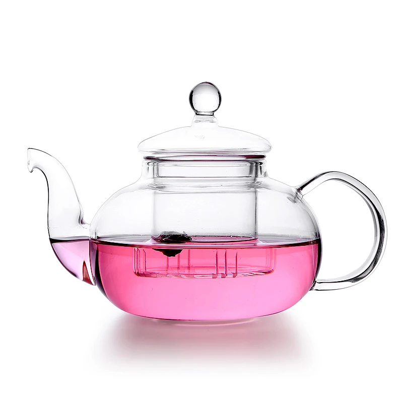 Borosilicate Glass CLear Teapot Tea Set Warmer Infuser Glass Teapot