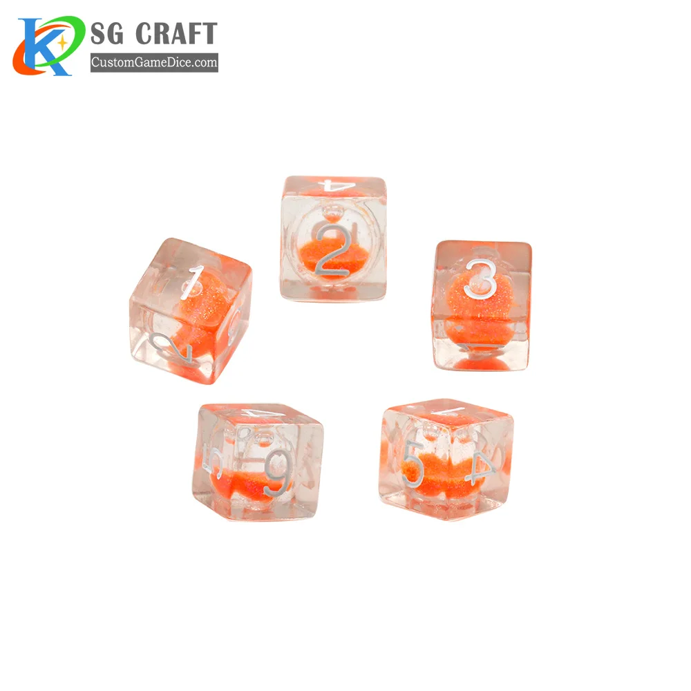 Новый тип Специальные персонализированные жидкие D6 игральные кости для ролевых игр DnD настольные игры акриловые высококачественные