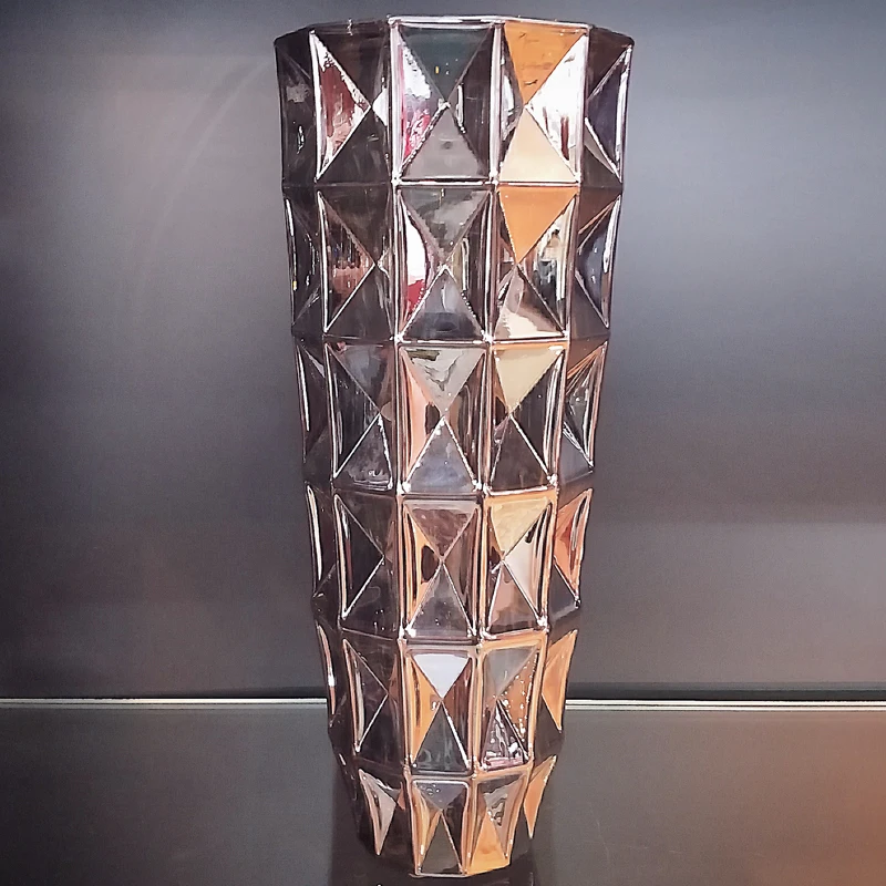 New Arrival Unique Design Beautiful Glass Flower Tall Vase Custom Crystal Glass Vase Home Decor