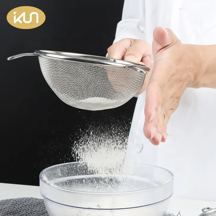 Baking Tools  Flour Colander Sifter Stainless Steel Fine Mesh Strainer For Kitchen