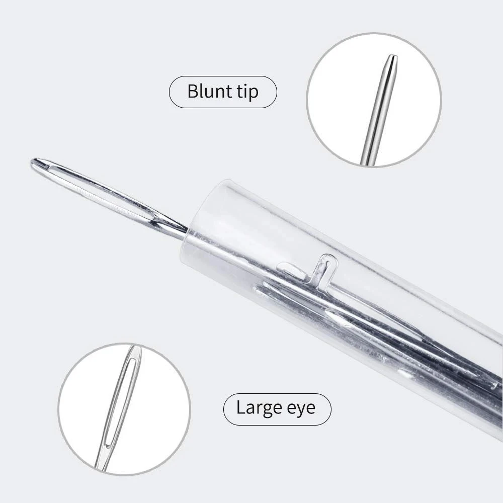9pcs Large Eye Sewing Needle Stainless Steel Stitching Needle Yarn Knitting Cross Stitch Hand Sewing Needles DIY Sewing Tools