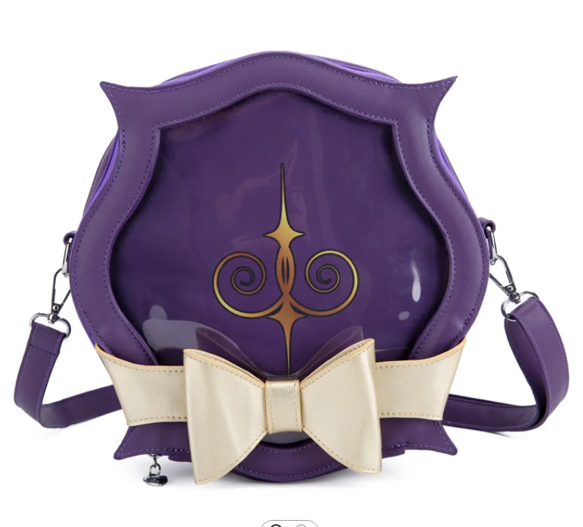 Custom Personalized Pu Leather Itabag Clear Window Display Backpack Women Pin Bags With Printed Inserts