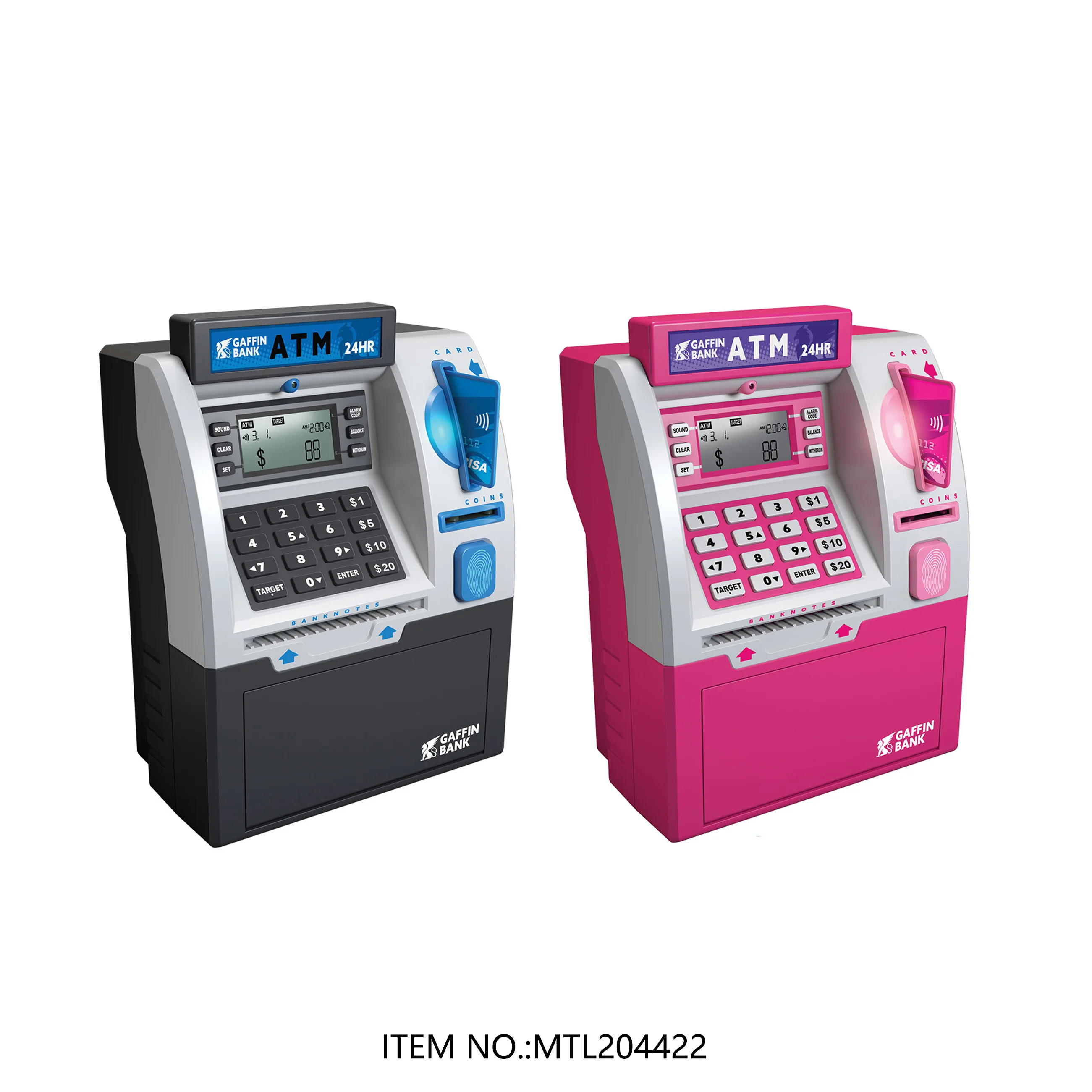 Classical Simulation Saving Money Cash Piggy Bank Electronic ATM Machine Toy Plastic Money Box for Kids