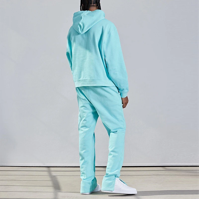 Clothing Manufacturers Custom Streetwear Fleece Puff Print Hoodie Oversized Cropped Hoodies Sweat Pants Sweatsuit For Men