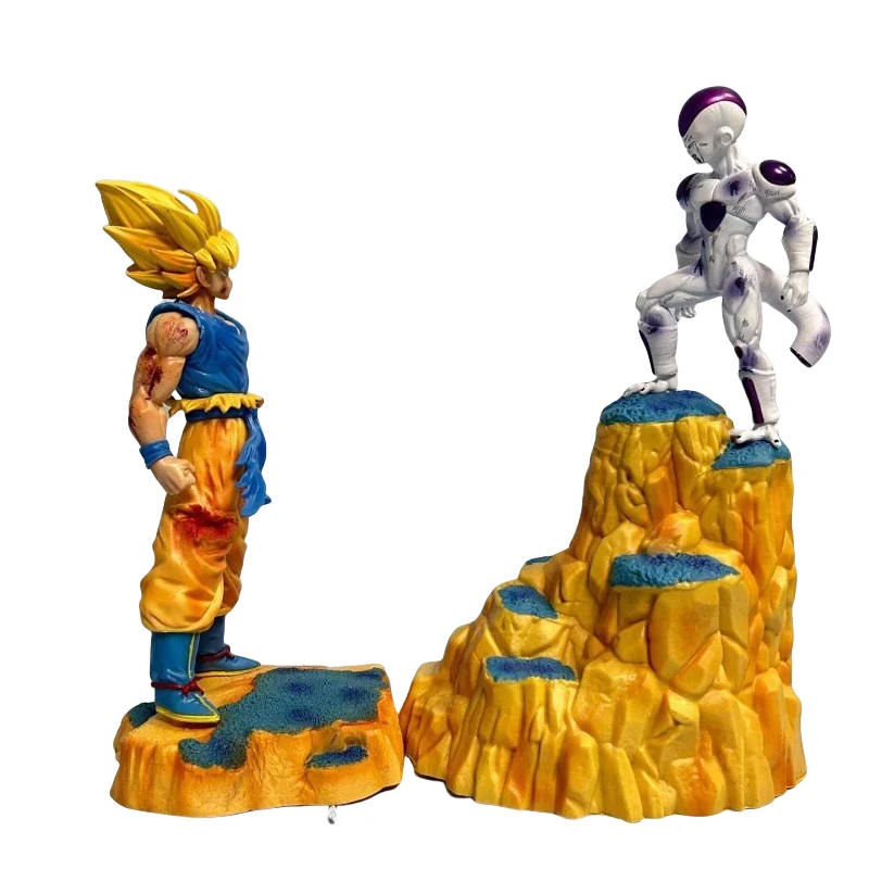 dragon Super ball Saiya anime figure pvc Namike Star Chapter GK Super 1 Goku VS Frisa Statue Model Box Handmade