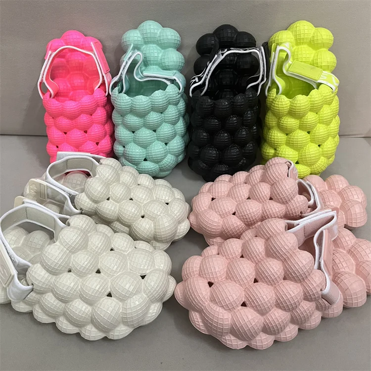 NEW HOT EVA foam pink sandals lime green diamond dropshiping children Kids toddler bubble slides shoes