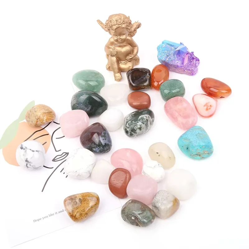 Wholesale natural healing crystal quartz tumbled stone rose quartz amethyst gravel stone for decoration