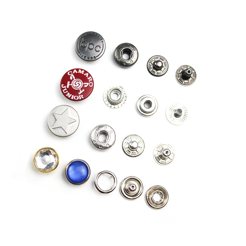 Декоративные блестящие стеклянные металлические зажимные кнопки на