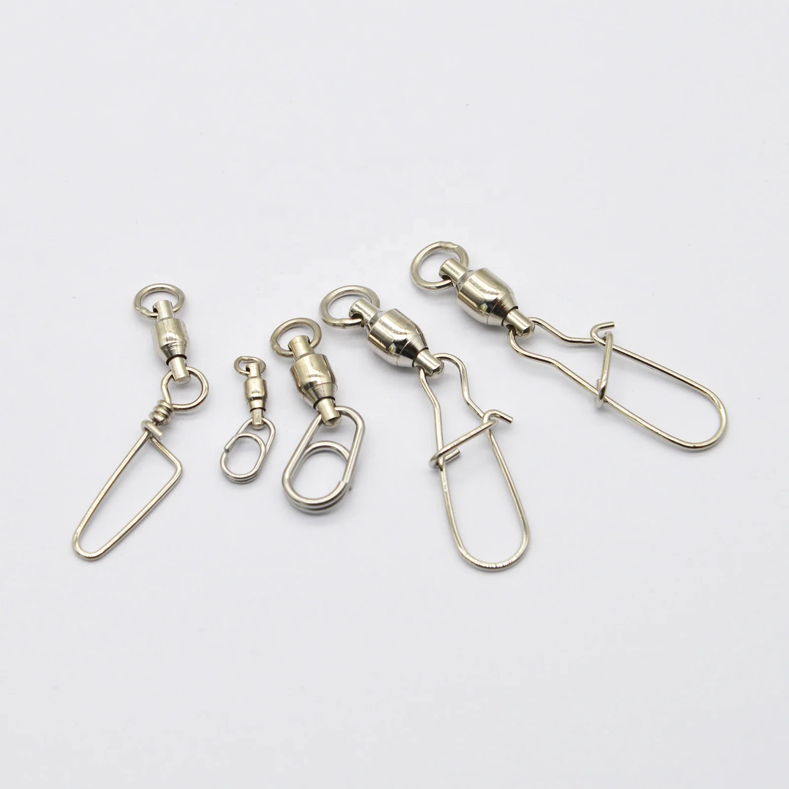 High quality Swivels fishing tackle, fishing accessories stainless steel Ball bearing swivels with interlock snap