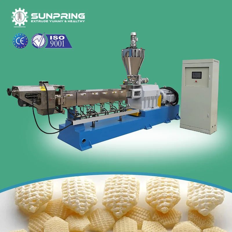 SunPring extruder for 3d snacks 3d snack pellet frying line 3d pellet snack making machine