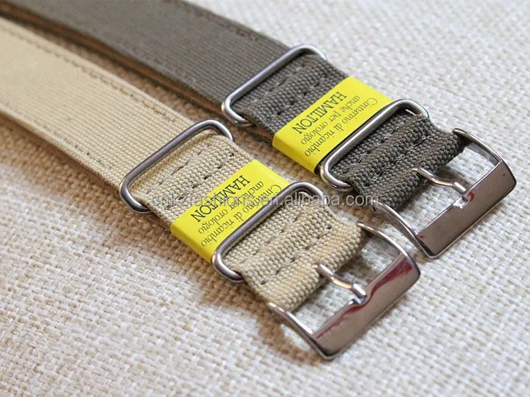 High quality stylish army green and khaki canvas watch strap 20/22/24mm