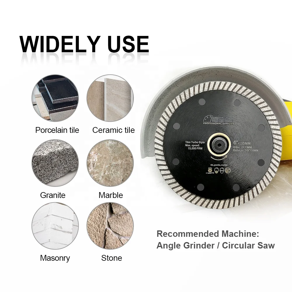 105/115/125mm Hot Pressed Super Thin Turbo Diamond Circular Saw Blade Cutting Disc for Tile Porcelain Granite