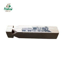 Direct factory custom logo souvenirs and gift set for tourist kids toy wood train whistle
