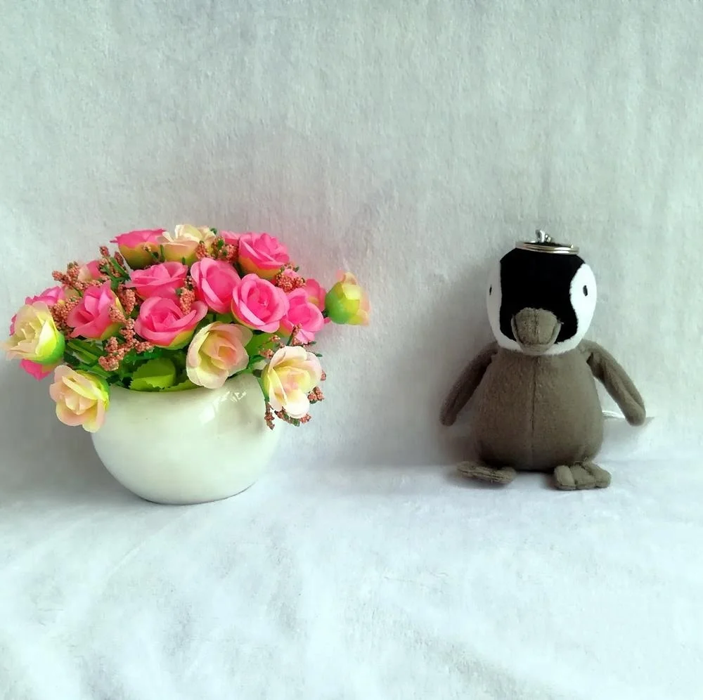 High Quality Super Soft Velboa Cute Plush Penguin Keychain