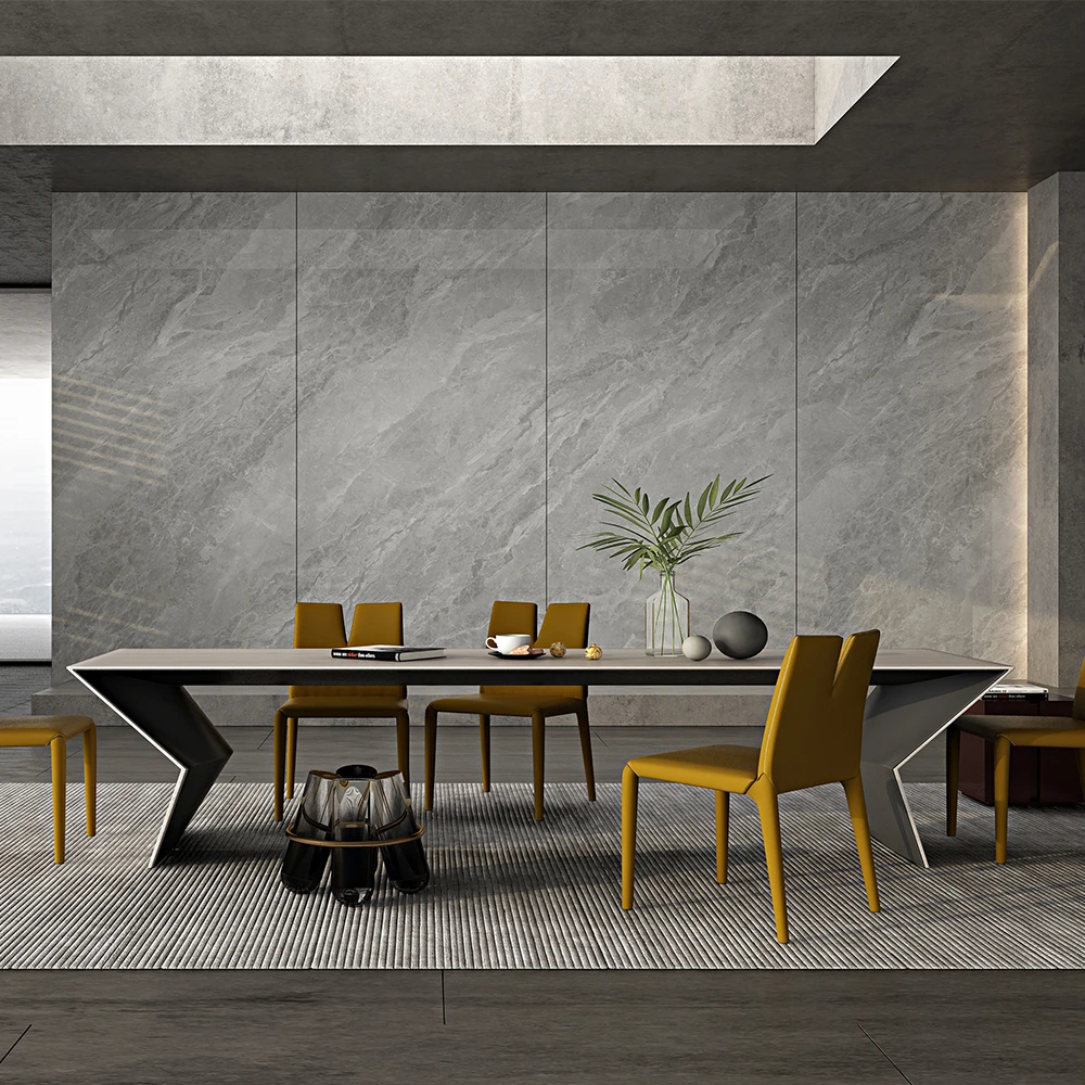 Luxury Ceramic Polished Glazed Slabs Sintered Stone Tiles 1600X3200mm Sintered Stone Dinning Table Big Slab Tiles for Floor