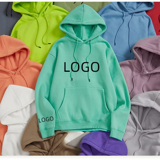 OEM Hoodies Autumn/winter 330g solid color thickening velvet 42% cotton 26 color oversize hooded sweater customization