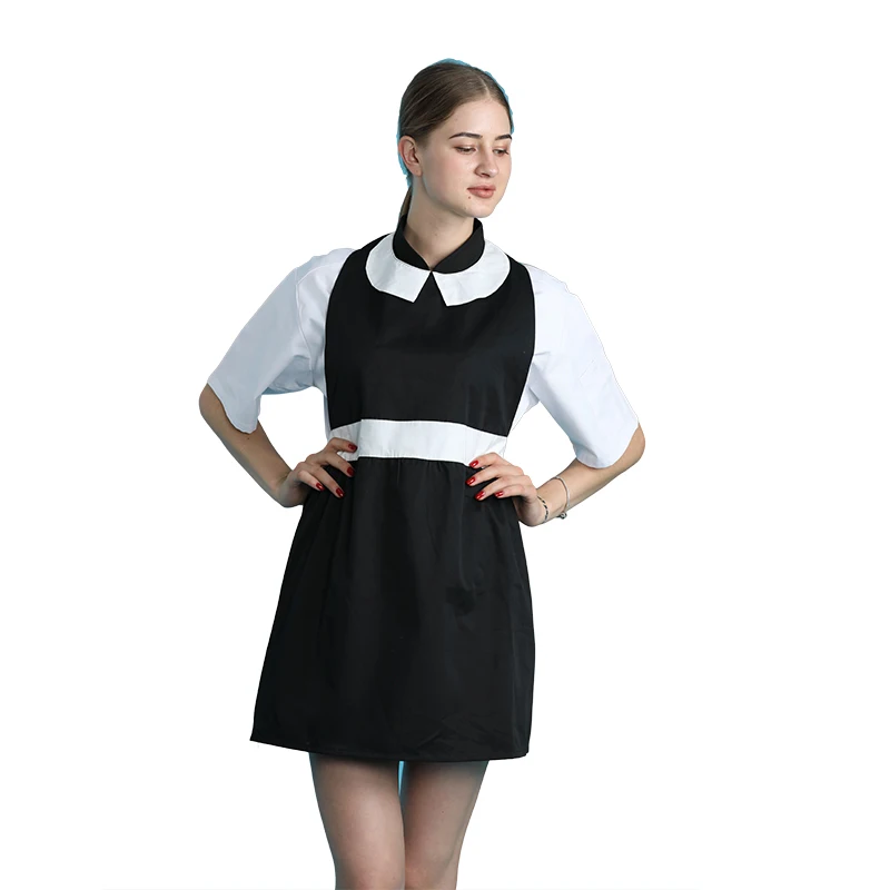 quality cheap competitive fashionable factory ladies sexy adult novelty french maid black sleeveless bib apron