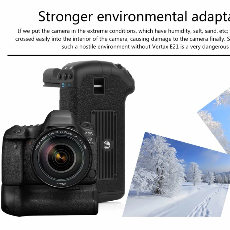 Pixel Vertax E21 Battery Grip for Canon 6DII 6D Mark II 5D3 5DIII 5DMark 5DS for Canon Camera Battery Grip