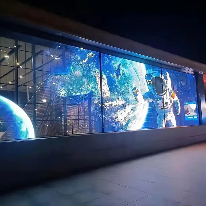 Стеклянное окно прозрачный СВЕТОДИОДНЫЙ пленочный дисплей P3.91 торговый центр бар светодиодная прозрачная панель