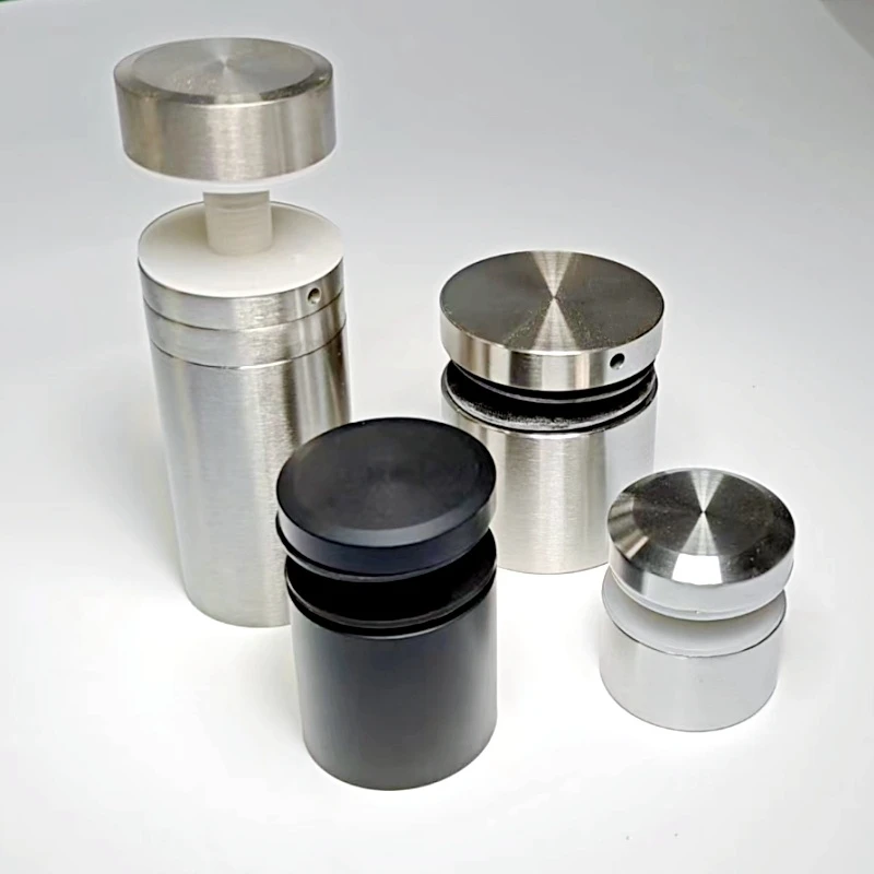 Glass Balustrade Stainless Steel Railing Design Black D 38 mm Adjustable Glass Standoff for 16 mm glass railing staircase