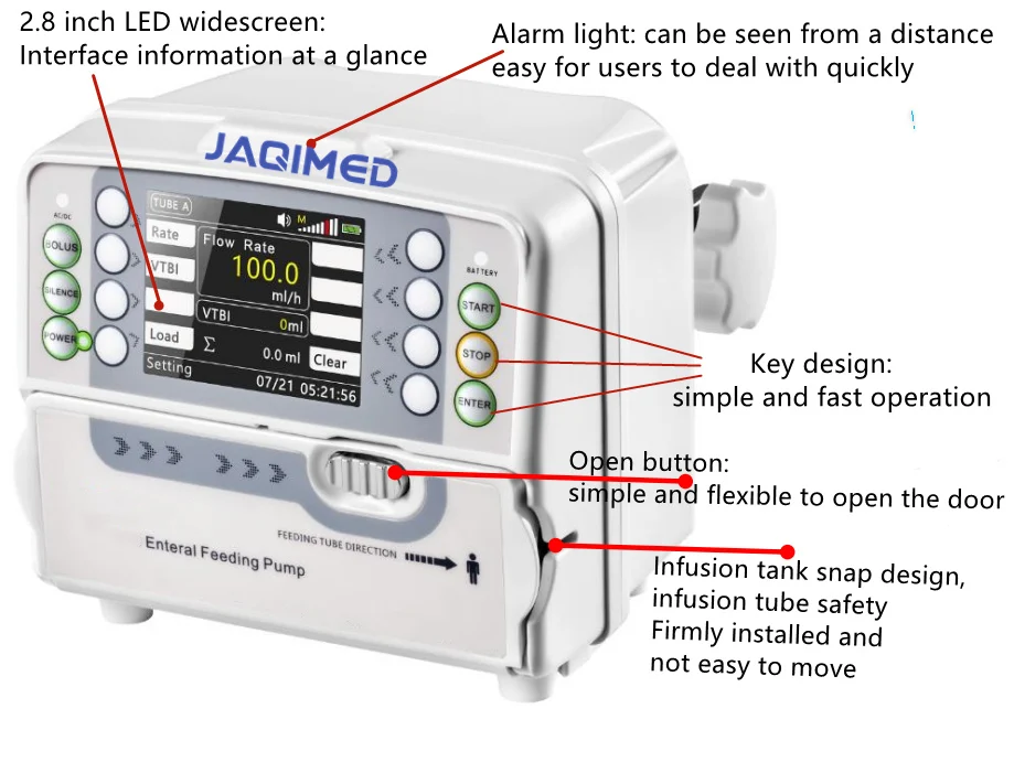 JQ-300 Enteral Feeding Pump with rate infusion mode patient feeding pump for medical Nutrition